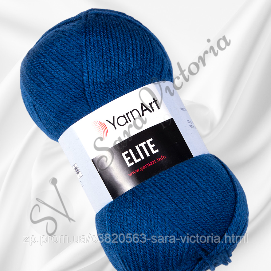 Акрилова синя пряжа YarnArt Elite (ярнарт еліт) 209 джинсовий, фото 1
