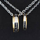 Парні кулони для закоханих з нержавіючої медичної стали кільця "Вічна любов", фото 2