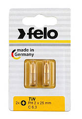 Біта FELO PH2х25 мм TIN, 1/4", С 6,3, ВОХ (2 шт.) (02202067)