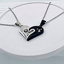 Парні кулони для закоханих з нержавіючої медичної сталі з емаллю "Розкіш", фото 3