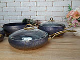 Набір посуду O.M.S. Collection (Туреччина) з а/п-покриттям із 7 (4/3) передом. арт.3023 синій, фото 3