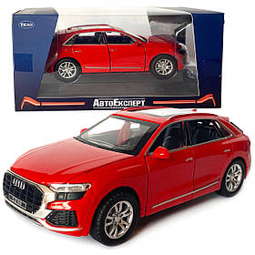 Машинка металева дитяча Audi Q8, Ауді, червона, 1:32, Автоексперт, звук,світло,інерція, відкр двері,багажник,капот, 16*6*5