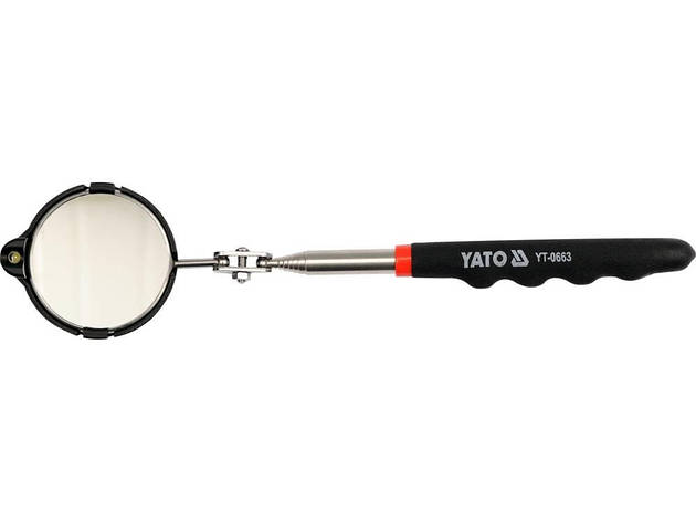 Дзеркало оглядове YATO YT-0663 з підсвіткою, телескопічне: Ø= 54 мм, l = 265-920 мм, фото 1