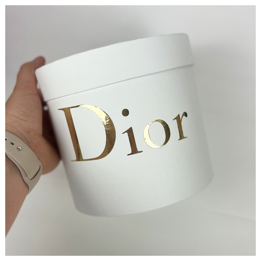 Кругла коробка "Dior gold" d16 h15 см