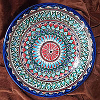 Ляган (тарелка) глубокий узбекских мастеров, диаметр 34см. (0037)