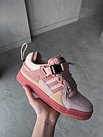 Женские кроссовки Adidas Forum low x Bad Bunny Easter Egg (розовые) красивые модные демисезонные кеды AS011