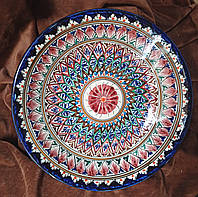 Ляган (тарелка) глубокий узбекских мастеров, диаметр 34см (0040)