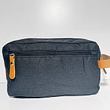 Косметичка чоловіча чорний меланж із додатковою кишенею, фото 2