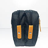 Косметичка чоловіча чорний меланж із додатковою кишенею, фото 4