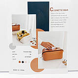 Косметичка жіноча шкірозамінник рожева скриня, фото 2