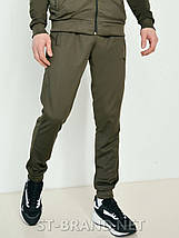 Чоловічі спортивні штани на манжеті із трикотажу лакости - хакі, фото 2