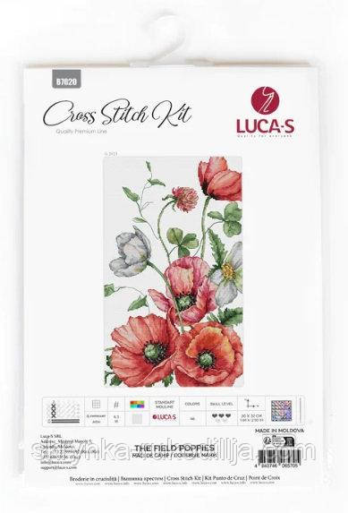Набір для вишивки хрестиком B7020 Польові маки Luca-S (Aida 16 Zweigart)