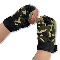 Військові рукавиці з відкритими пальцями Розмір L Мультикам Tactical Belt / Для мисливців / (RK-L-M)