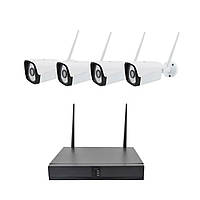 Беспроводной видеорегистратор DVR WiFi KIT HD720 система видео наблюдения вай фай + 4 камеры