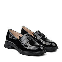 Туфли-лоферы женские черные лакированные Renzoni 37 38