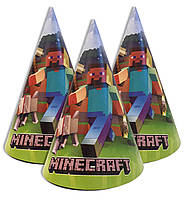 Ковпачки, ковпаки святкові, маленькі " Майнкрафт", 20 шт./пач.