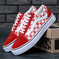 Женские кеды Vans Old Skool, белый, красный, Китай