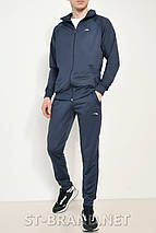 М,XL,2XL. Чоловічі спортивні штани з манжетами, трикотаж лакост - сині, фото 3