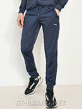 М,XL,2XL. Чоловічі спортивні штани з манжетами, трикотаж лакост - сині, фото 2