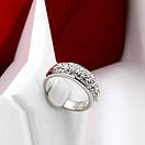 Жіноче колечко "Три ряди камінчиків" (р 15.9 16.0 16.5 17.3 18.0 19.0), фото 3