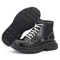 Женские ботинки Alexander McQueen Boots, натуральная кожа, черный, Италия