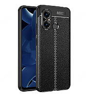 Протиударний чохол для Xiaomi Redmi 12C чорний гумовий бампер