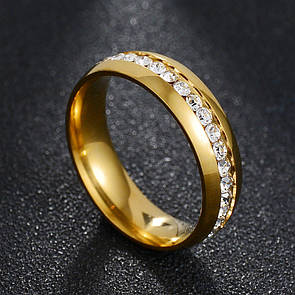 Колечко з позолотою з нержавіючої медичної сталі «Верона» (р 17.0 18.0 19.0 20.0 21.0)