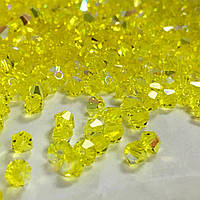 Намистинки Preciosa  біконус Citrine  AB 4mm  10шт