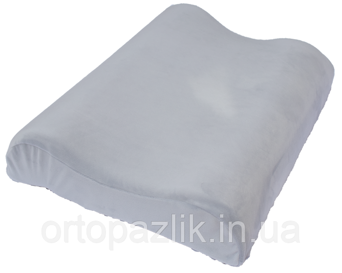 Ортопедическая пенополиуретановая подушка с двумя валиками с эффектом памяти "Тучка" Серая - фото 2 - id-p1889880376