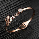 Жіночий браслет з нержавіючої медичної сталі "Love з камінням", фото 2