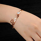 Жіночий браслет з нержавіючої медичної сталі "Love з камінням", фото 3