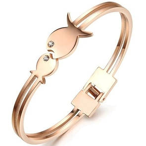 Жіночий браслет з нержавіючої медичної сталі "Kiss Fish"