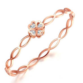 Жіночий браслет з нержавіючої медичної сталі "Квіткове серце"