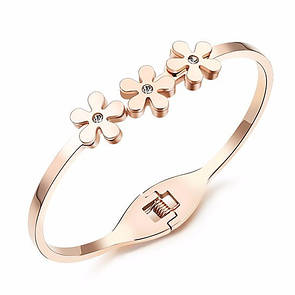 Жіночий браслет з нержавіючої медичної сталі "Ніжні квіточки"