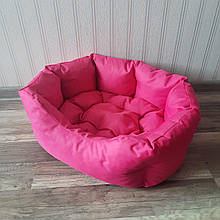Лежанка для собак та котів 35х45см лежак для маленьких собак та цуценят Рожевий