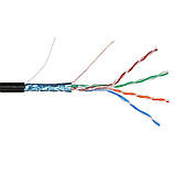 Кабель вита пара, внутрішній Одесакабель OK-net КПВ-ВП (350) 4*2*0.48 мм, бухта 305м (U/UTP-cat.5E-SL) сер #, фото 3