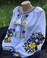 Заготовка жіночої вишиванки СЖ ГР Борщівські квіти жовто блакитні