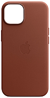 Кожаный чехол iPhone 14 Apple Leather Case with MagSafe (анимация) Umber