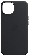 Кожаный чехол iPhone 14 Apple Leather Case with MagSafe (анимация) Midnight