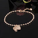 Жіночий браслет з нержавіючої медичної сталі "Two Hearts", фото 2