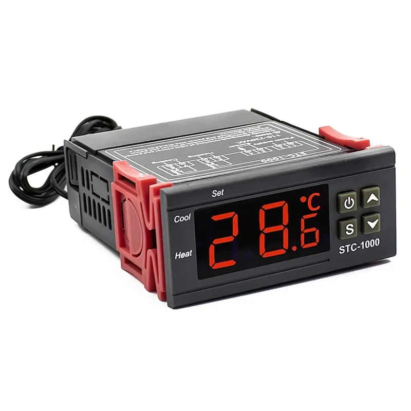 Терморегулятор STC-1000 ( MH1210W ) (точність 0.1 °C), 220 В, два реле 10 А, -50 ~ +99 °C, з виносним датчиком