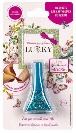 Лак для нігтів дитячий "Конфетті-Мікс" перламутр бірюзовий 5,5 мл, м Lukky