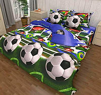 Комплект сімейний постільної білизни Футбол спорт м'ячі бязь голд люкс Віталіна