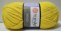 Нитки пряжа для вязания велюровая плюшевая DOLCE YarnArt Дольче Ярнарт № 761 - лимонный