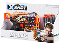 Скорострельный бластер X-SHOT Skins Flux Game Over (8 патронов), 36516E