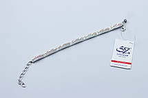 Красивий жіночій браслет з позолотою та цирконієм срібло 925 проби біле, фото 3