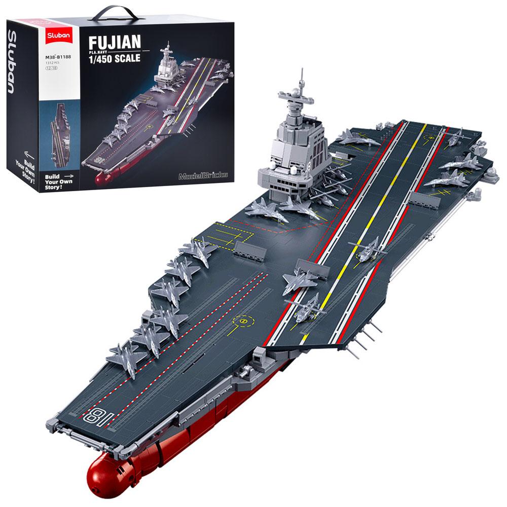 Конструктор SLUBAN Model Bricks Авіаносець M38-B1188, фото 1