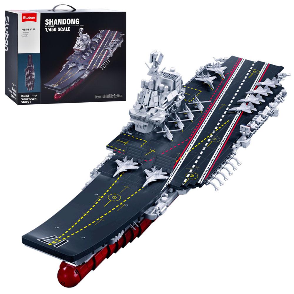 Дитячий Конструктор SLUBAN Model Bricks Авіаносець M38-B1189 1413 деталей, фото 1