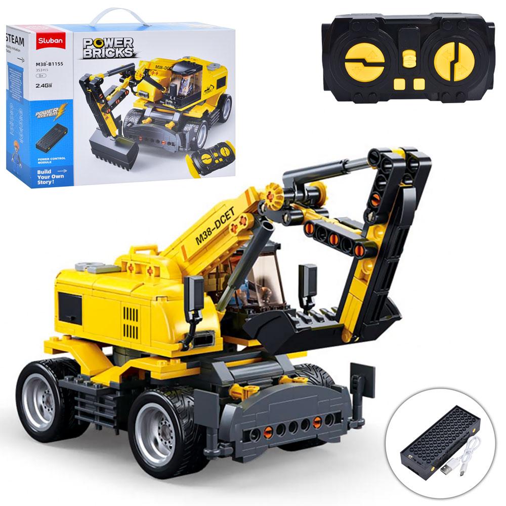 Конструктор Екскаватор, на радіокеруванні 24см, 353 деталі, фігурка M38-B1155, фото 1