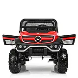 Дитячий електромобіль Двомісний Багі Mercedes-Benz UNIMOG 4х4 червоний лак, фото 3